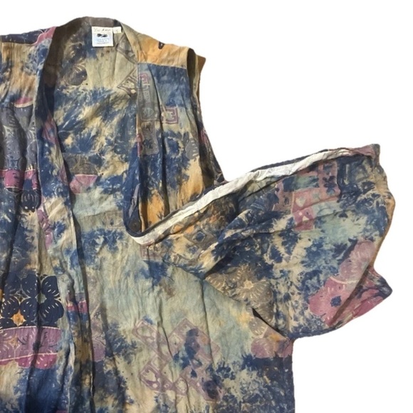 Womens Small Button Front Vest Boho Hand Made Festival Hippie Rainbow Las Manos - Picture 5 of 6